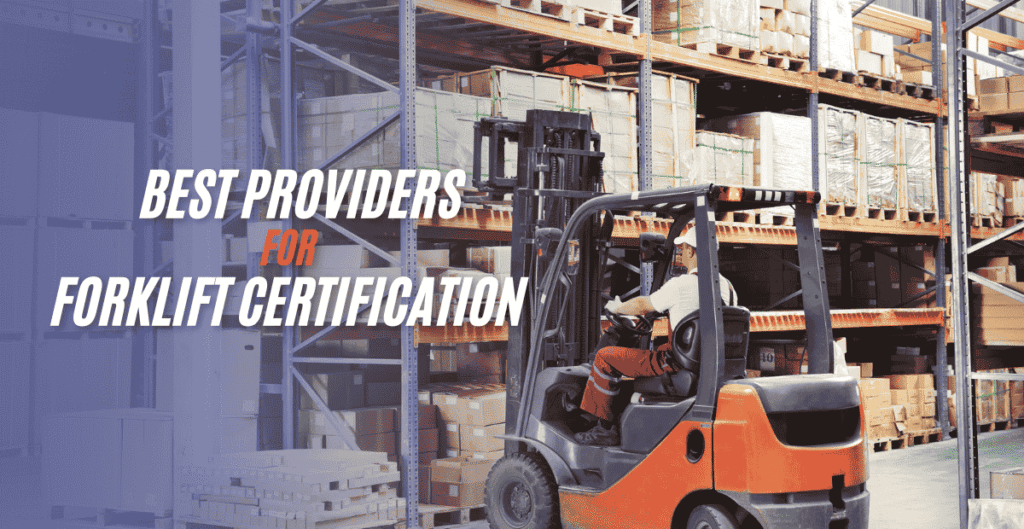 A man is getting forklift certification