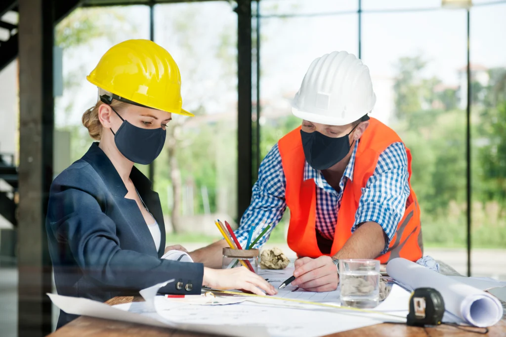 architects-face-mask-planning-construction-new-normal
